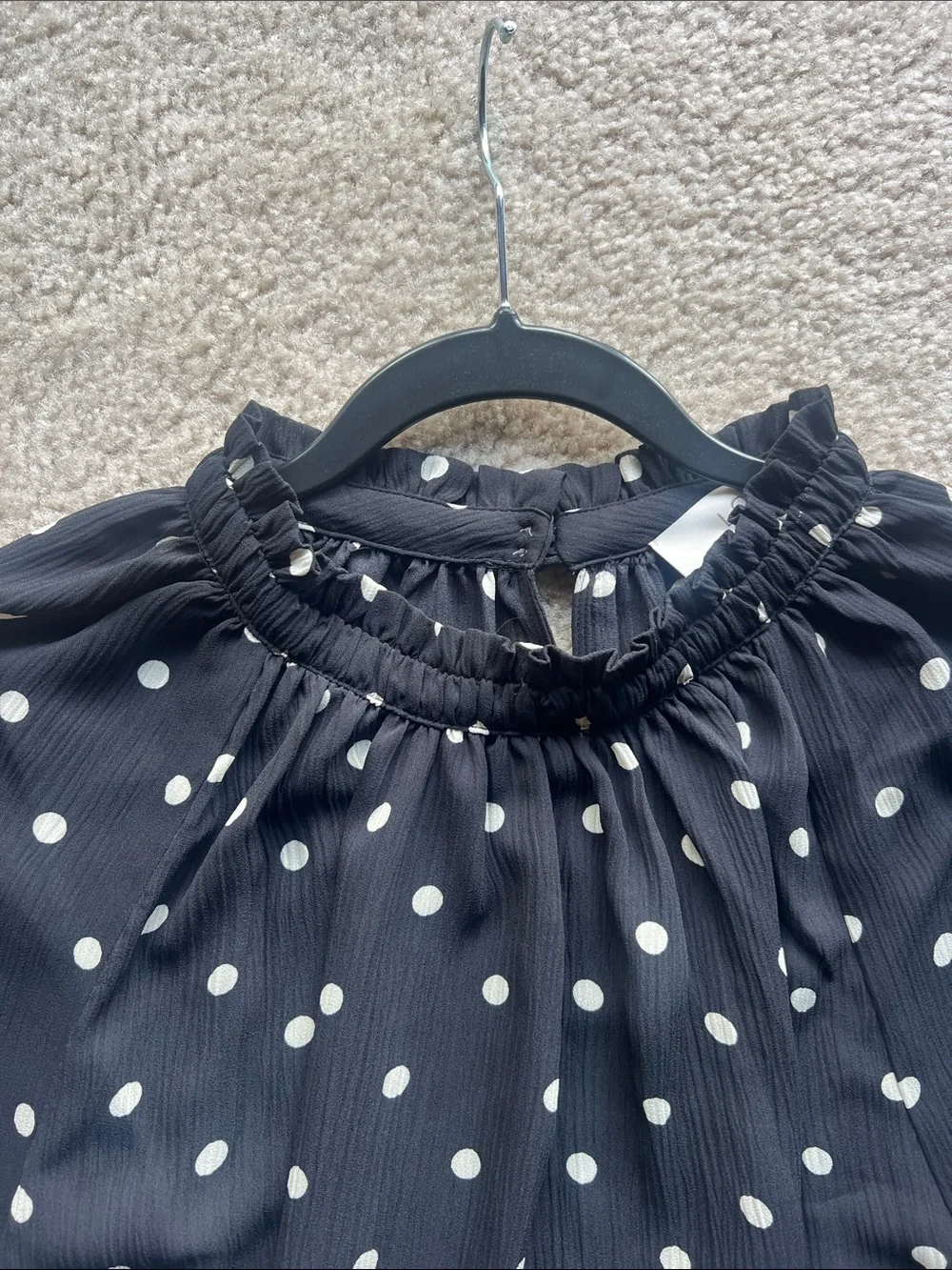 LOFT Black Blouse with White Polka Dots - Size XL - New with tags - Picture 6 of 8